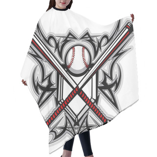 Personality  Baseball Softball Bats Tribal Graphic Vector Image Hair Cutting Cape