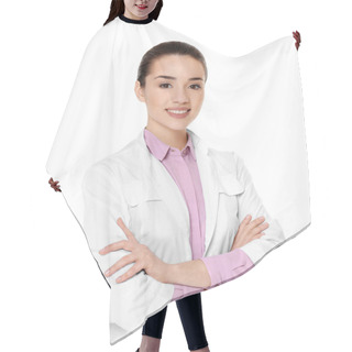Personality  Young Woman Pharmacist   Hair Cutting Cape