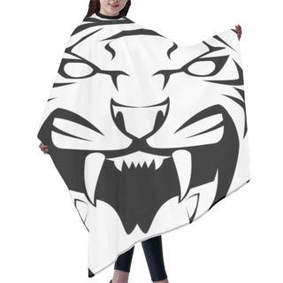 Personality  Vector Illustration Of Tiger Hair Cutting Cape