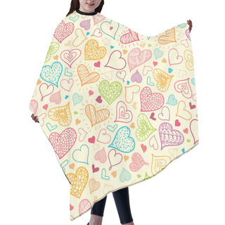 Personality  Doodle Hearts Seamless Pattern Background Hair Cutting Cape