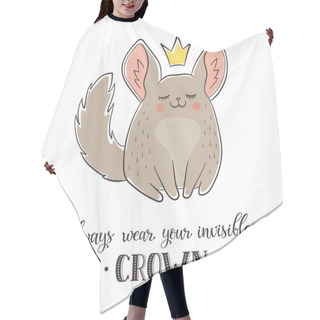 Personality  Cartoon Chinchilla With Crown Hair Cutting Cape