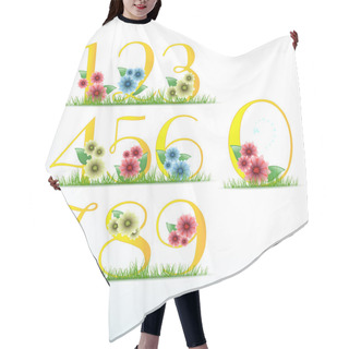 Personality  Set Of Numbers In Floral Style Hair Cutting Cape