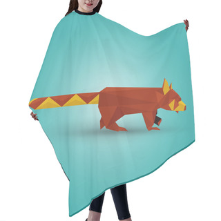 Personality  Vector Illustration Of Origami Red Panda. Hair Cutting Cape