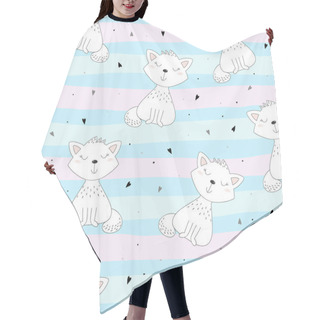 Personality  Cute Cats Colorful Seamless Pattern Background Hair Cutting Cape