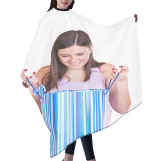 Personality  Looking Into Shopping Bag Hair Cutting Cape