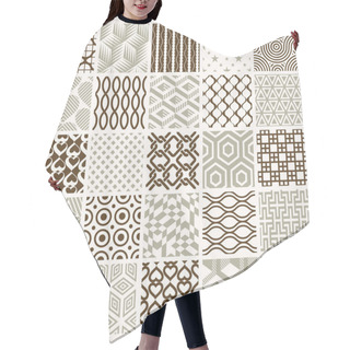 Personality  Set Of Vector Endless Geometric Patterns Composed With Different Figures Like Rhombuses, Squares And Circles. 25 Graphic Tiles With Ornamental Texture Can Be Used In Textile And Design. Hair Cutting Cape