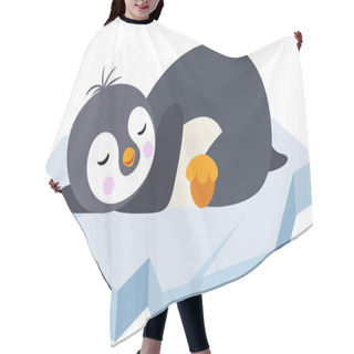 Personality  Cute Penguin Sleeping Lying On A Ice Floe Hair Cutting Cape