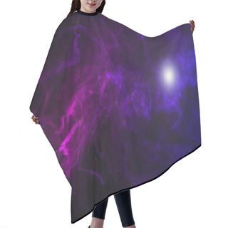 Personality  Purple And Pink Smoke With Glowing Light On Black Background Hair Cutting Cape