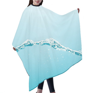 Personality  Pure Water With Splash And Bubbles On Blue Background Hair Cutting Cape