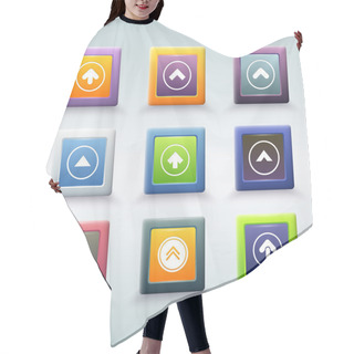 Personality  Web Button With Arrow Icons Hair Cutting Cape
