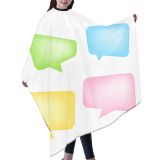 Personality  Colorful Speech Bubble Square Shape Isolated On White, Balloon For Message Talk Chat Concept, Template Speech Bubble Cute, Speech Dialog Frame For Message Talk For Copy Space Text Hair Cutting Cape