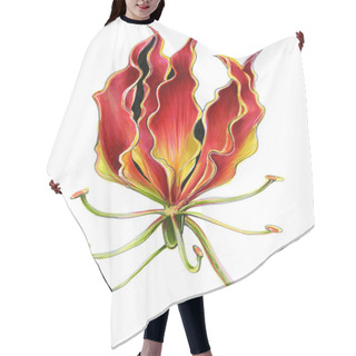 Personality  Flower Red Tropical Jungle Gloriosa Illustration Hair Cutting Cape