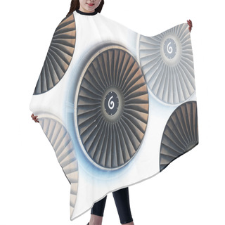 Personality  Turbine On White Background With Spin Direction Symbol Hair Cutting Cape