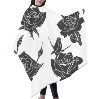 Personality  Tattoo Rose Flower Hair Cutting Cape