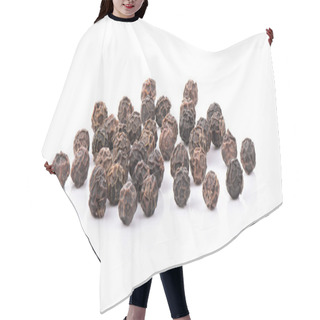 Personality  Black Peppercorns Isolated On White Background Hair Cutting Cape