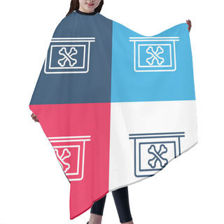 Personality  Bones X Ray Vision Blue And Red Four Color Minimal Icon Set Hair Cutting Cape