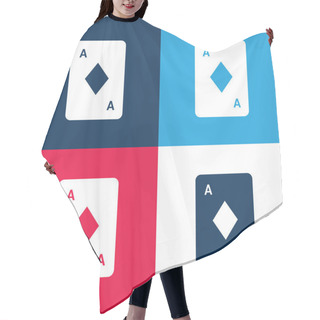Personality  Ace Of Diamonds Blue And Red Four Color Minimal Icon Set Hair Cutting Cape