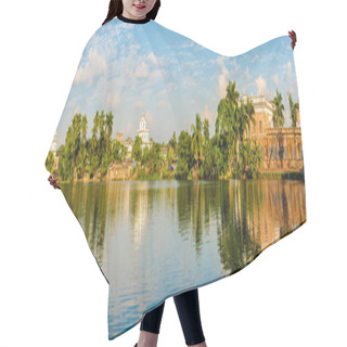 Personality  Panoramic View At The Temples Of Puthia Over Shyam Sarobar Tank - Bangladesh Hair Cutting Cape