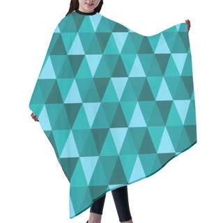 Personality  Triangular Seamless Pattern. Low Poly Geometric Background. Blue Green Colors. Print Design For Textile, Posters, Flyers, T-shirts, Wallpapers. Mosaic Template Made Of Triangles. Vector Illustration. Hair Cutting Cape