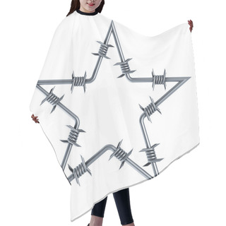 Personality  Barbed Wire Star-shaped Hair Cutting Cape