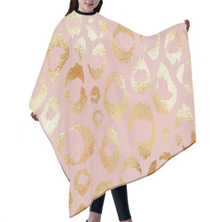 Personality  Leopard Skin. Rose Gold. Imitation Gold Texture. Vector Background Hair Cutting Cape