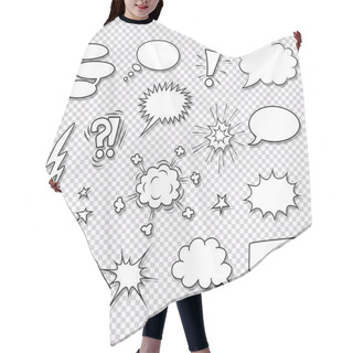 Personality  Comic Speech Bubbles And Elements Vector Set Hair Cutting Cape