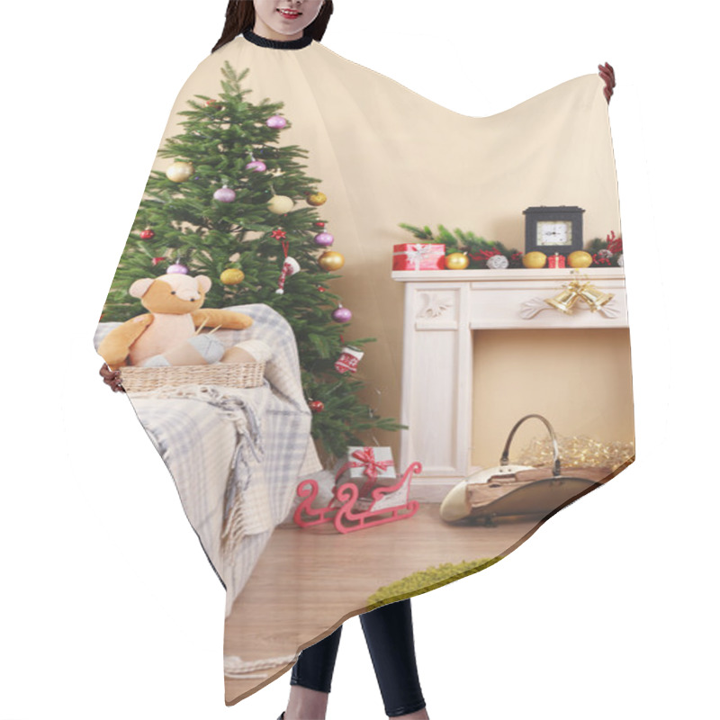 Personality  Beautiful Christmas Interior Hair Cutting Cape