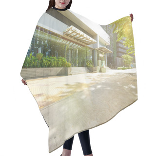 Personality  Entrance Of Modern Office Building Hair Cutting Cape