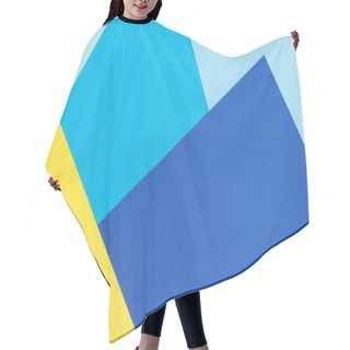 Personality  Abstract Color Papers Geometry Flat Composition Background With Yellow And Blue Tones Hair Cutting Cape