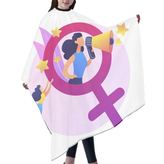 Personality  Feminism Vector Concept Metaphor Hair Cutting Cape