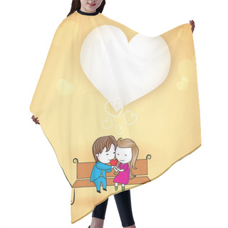 Personality  Happy Loving Couple On Love Background Hair Cutting Cape