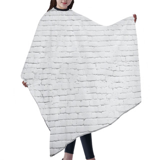 Personality  White Brick Wall Background. Hair Cutting Cape