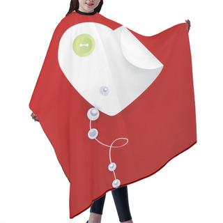 Personality  Vector Heart With Button And Pearls. Hair Cutting Cape