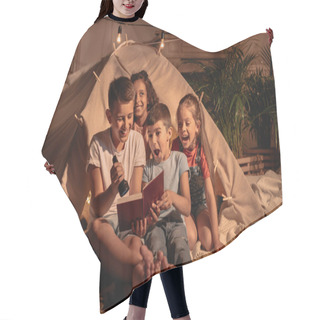 Personality  Multiethnic Children Reading Book Hair Cutting Cape