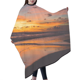 Personality  Sunset On The Ocean. Beautiful Bright Sky, Reflection In Water, Waves. Hair Cutting Cape