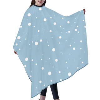 Personality  Falling Snow On Blue. Vector Seamless Background. Hair Cutting Cape