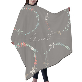 Personality  Hand Drawn Floral Wreaths Hair Cutting Cape