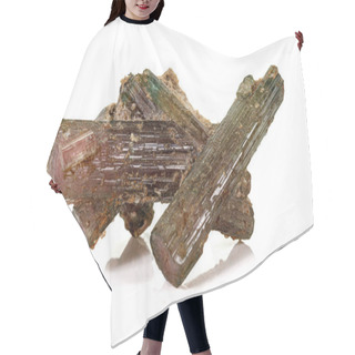Personality  Macro Tourmaline Mineral Stone On White Background Hair Cutting Cape