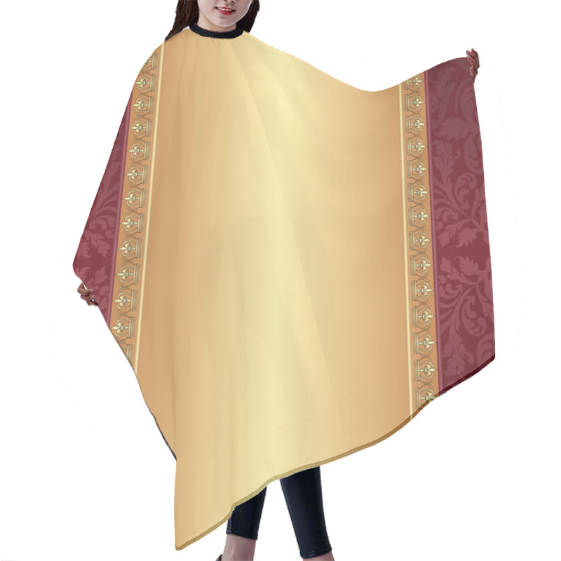 Personality  Maroon And Gold Background Hair Cutting Cape
