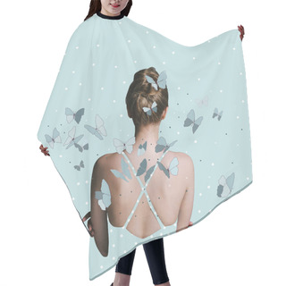 Personality  Woman With Slim Body Hair Cutting Cape