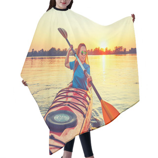 Personality  People Kayak During Sunset In The Background. Have Fun In Your F Hair Cutting Cape
