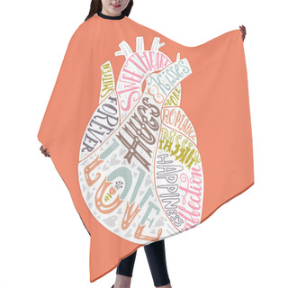 Personality  Lettering In Heart Poster Hair Cutting Cape