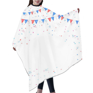 Personality  Independence Day Background With Confetti Hair Cutting Cape