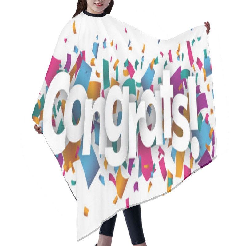 Personality  Confetti With Text Congrats Hair Cutting Cape