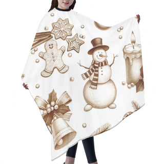 Personality  Christmas Decorations Pattern  Hair Cutting Cape