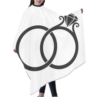 Personality  Wedding Rings Silhouette Hair Cutting Cape