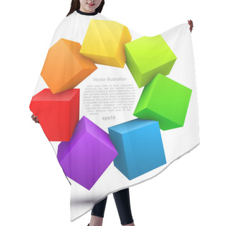 Personality  Colored Cubes 3D Hair Cutting Cape