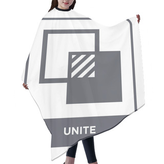 Personality  Unite Icon In Trendy Design Style. Unite Icon Isolated On White Background. Unite Vector Icon Simple And Modern Flat Symbol For Web Site, Mobile, Logo, App, UI. Unite Icon Vector Illustration, EPS10. Hair Cutting Cape
