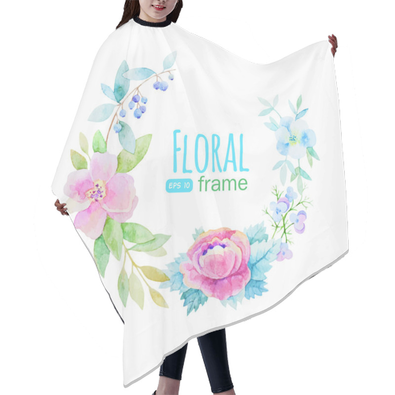 Personality  Vector Flowers Frame Hair Cutting Cape