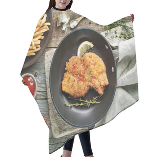 Personality  Schnitzel On Cooking Pan Hair Cutting Cape